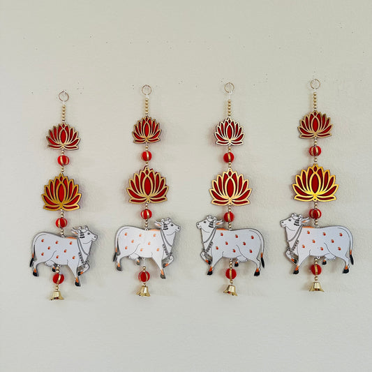 Lotus & Cow Wall Hanging (1Pc)